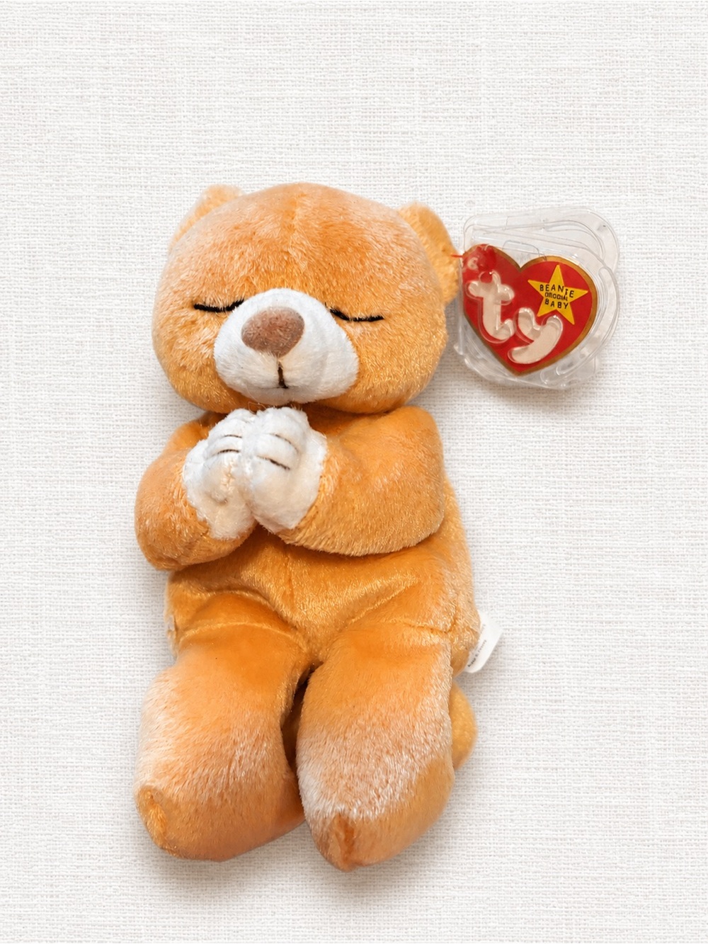 Ty Orange and White Beanie Baby Plush Bear
